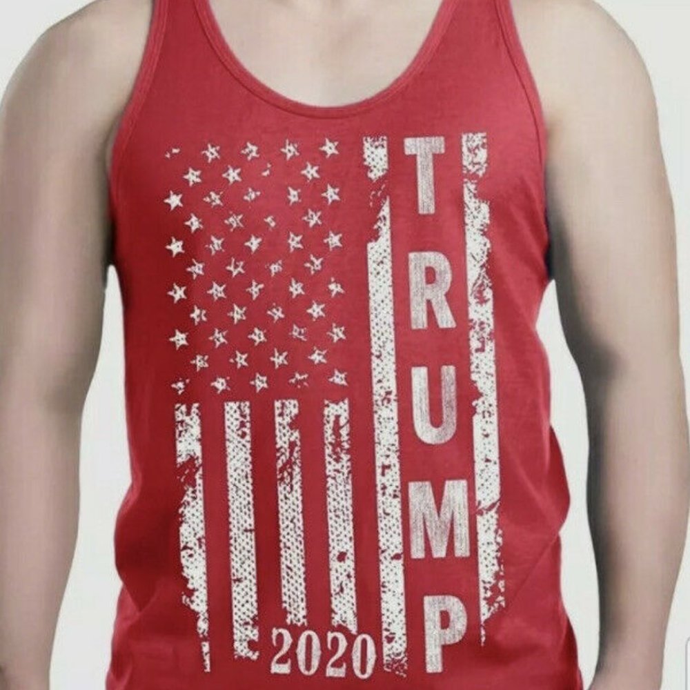 Trump 2020 American Flag Men's Tank Top Political Tank Tops Large